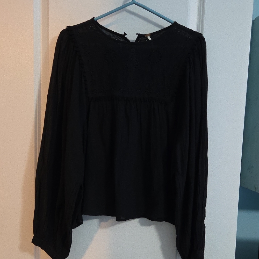 Free People Black Blouse